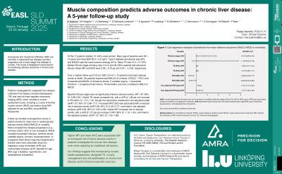 Muscle composition predicts adverse outcomes in chronic liver disease: A 5-year follow-up study